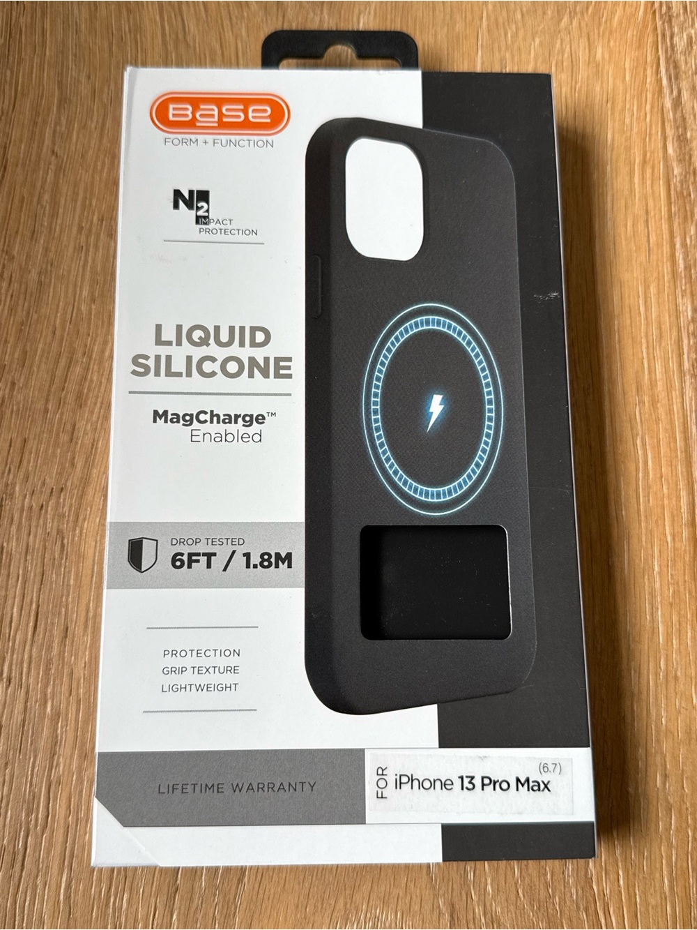 New Base Liquid Silicone MagCharge Case for iPhone 13 Pro Max - Black Case